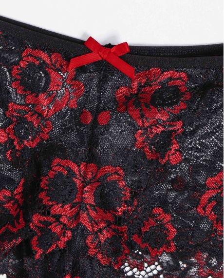 ADMAS Culotte y Tanga Puntilla Bicolor para Mujer, (Caja de 12 unidades) NEGRO 2