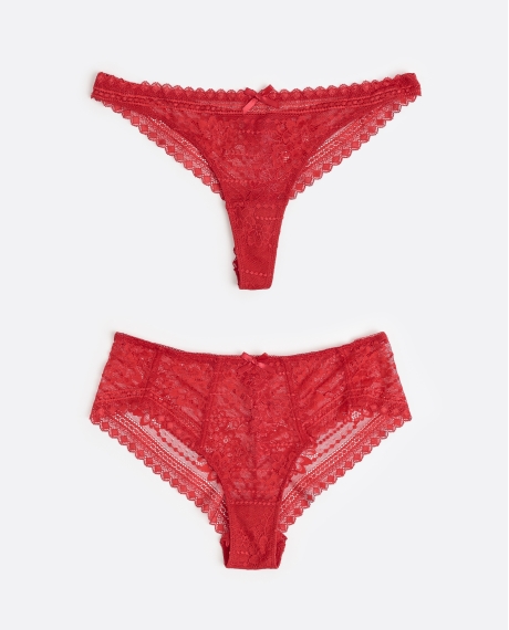 ADMAS Culotte / Tanga Night con Envase Regalo para Mujer, (Caja de 24 unidades) ROJO
