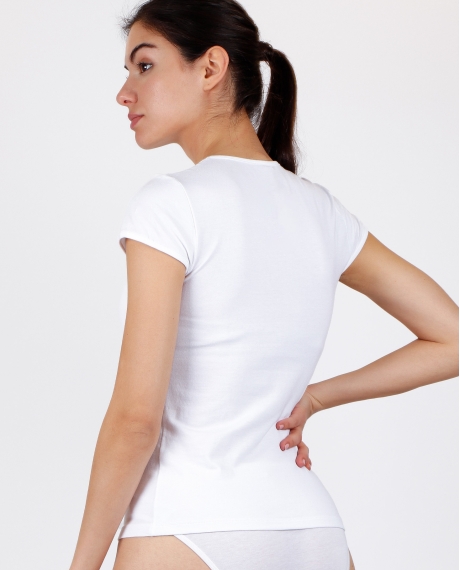 ADMAS Camiseta Manga Corta Soft Warm para Mujer BLANCO 2