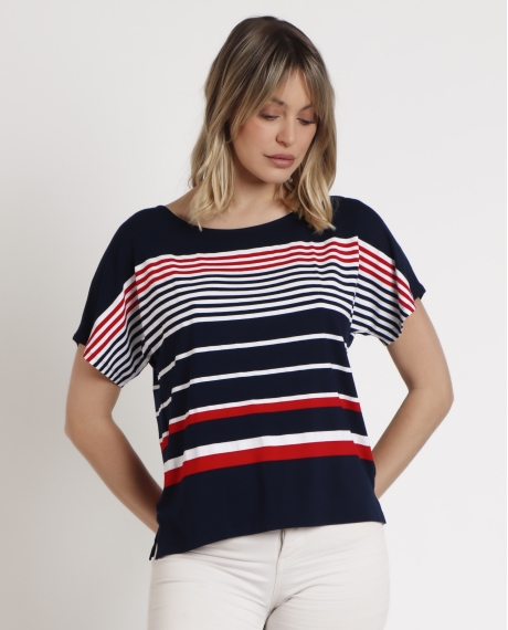 ADMAS Camiseta Manga Corta Navy Style para Mujer MARINO