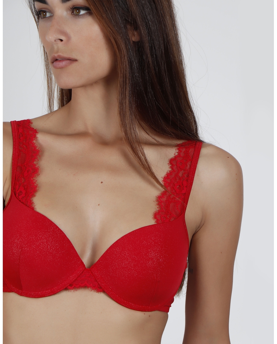 ADMAS Conjunto Sujetador Copa y Braga para Mujer ROJO ADMAS Conjunto Sujetador Copa y Braga para Mujer ROJO