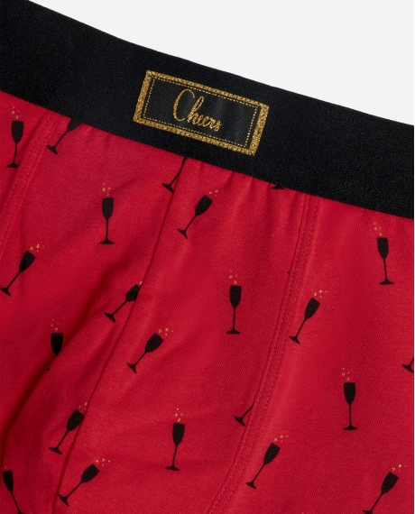 ADMAS Calzoncillo/Boxer Botella Cheers para Hombre, (Caja 12 unidades) ROJO 2