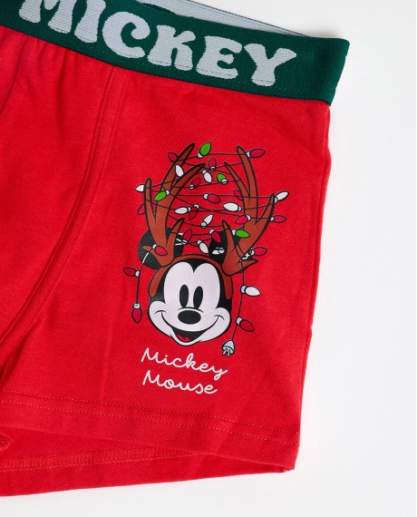 DISNEY Calzoncillo/Boxer Mickey Xmas Caja Metal Regalo para Niño, (Caja 12 unidades) ROJO 2