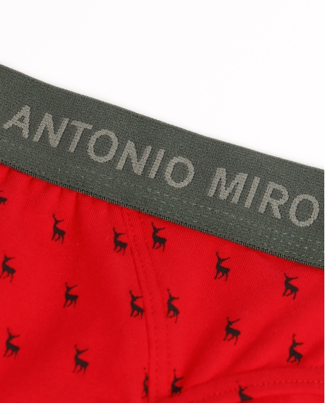 ANTONIO MIRO Calzoncillo/Slip Ciervos Bote Metal Regalo para Hombre, (Caja 12 unidades) ROJO 2