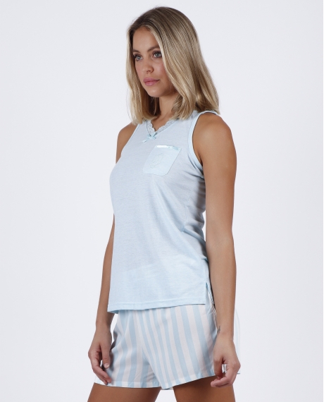 ADMAS CLASSIC Pijama Tirantes Classic Stripes para Mujer AZUL 2