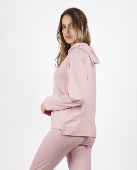 ADMAS HOME Pijama Capucha Manga Larga Make it Happen para Mujer ROSA PALO 2