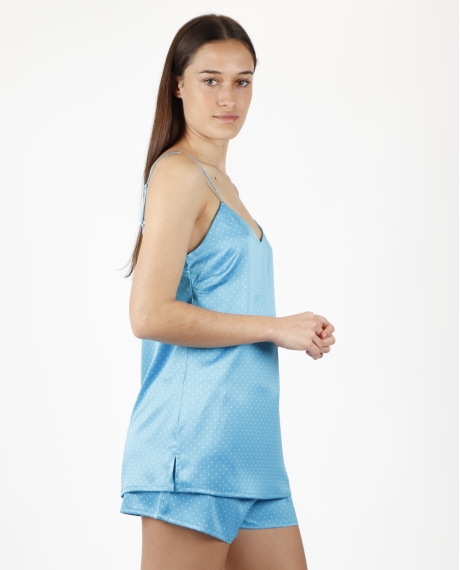 ADMAS CLASSIC Pijama de Tirantes Sweet Dots para Mujer AZUL 2