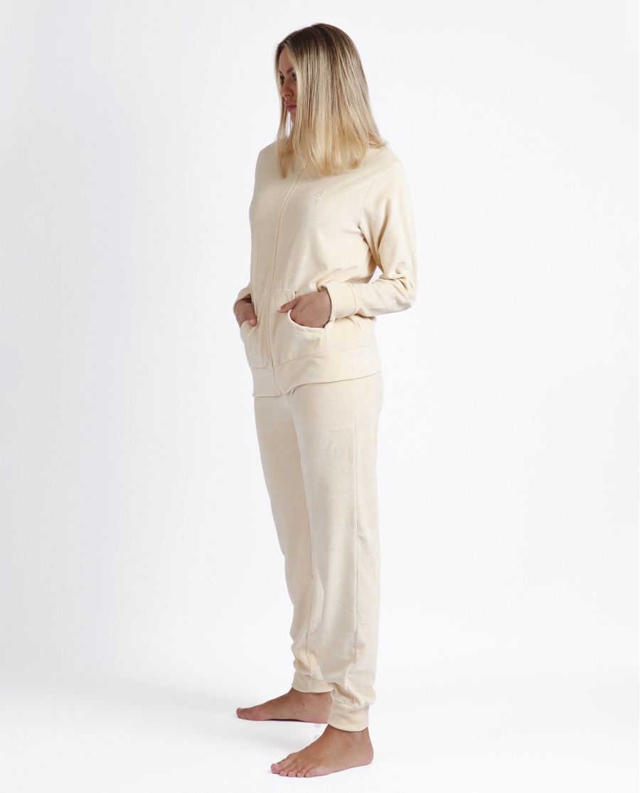 ADMAS Pijama Abierto Manga Larga Doble Velvet Soft Home para Mujer BEIGE ADMAS Pijama Abierto Manga Larga Doble Velvet Soft Home para Mujer BEIGE