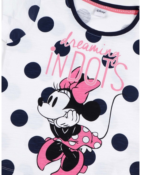 DISNEY Pijama Manga Corta Minnie Dots Navy para Niña MARINO 2