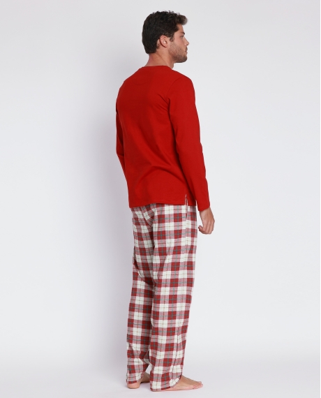 ADMAS Pijama Manga Larga Gingerbread para Hombre BURDEOS 2