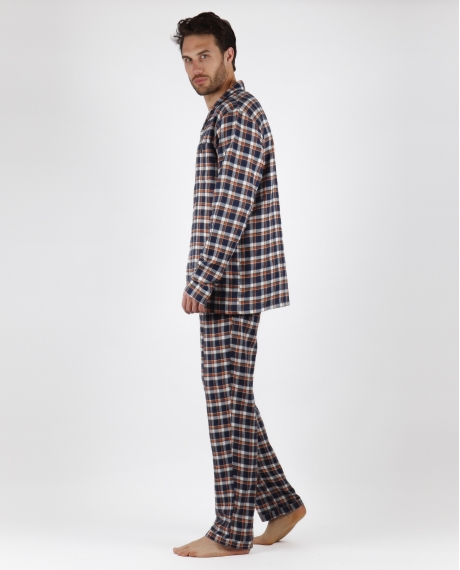 ADMAS CLASSIC Pijama Abierto Manga Larga Mountain Check para Hombre MARENGO 2