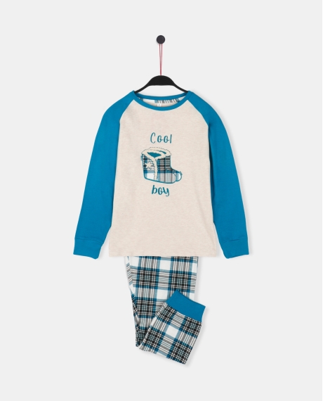 ADMAS Pijama Manga Larga Boots para Niño AZUL