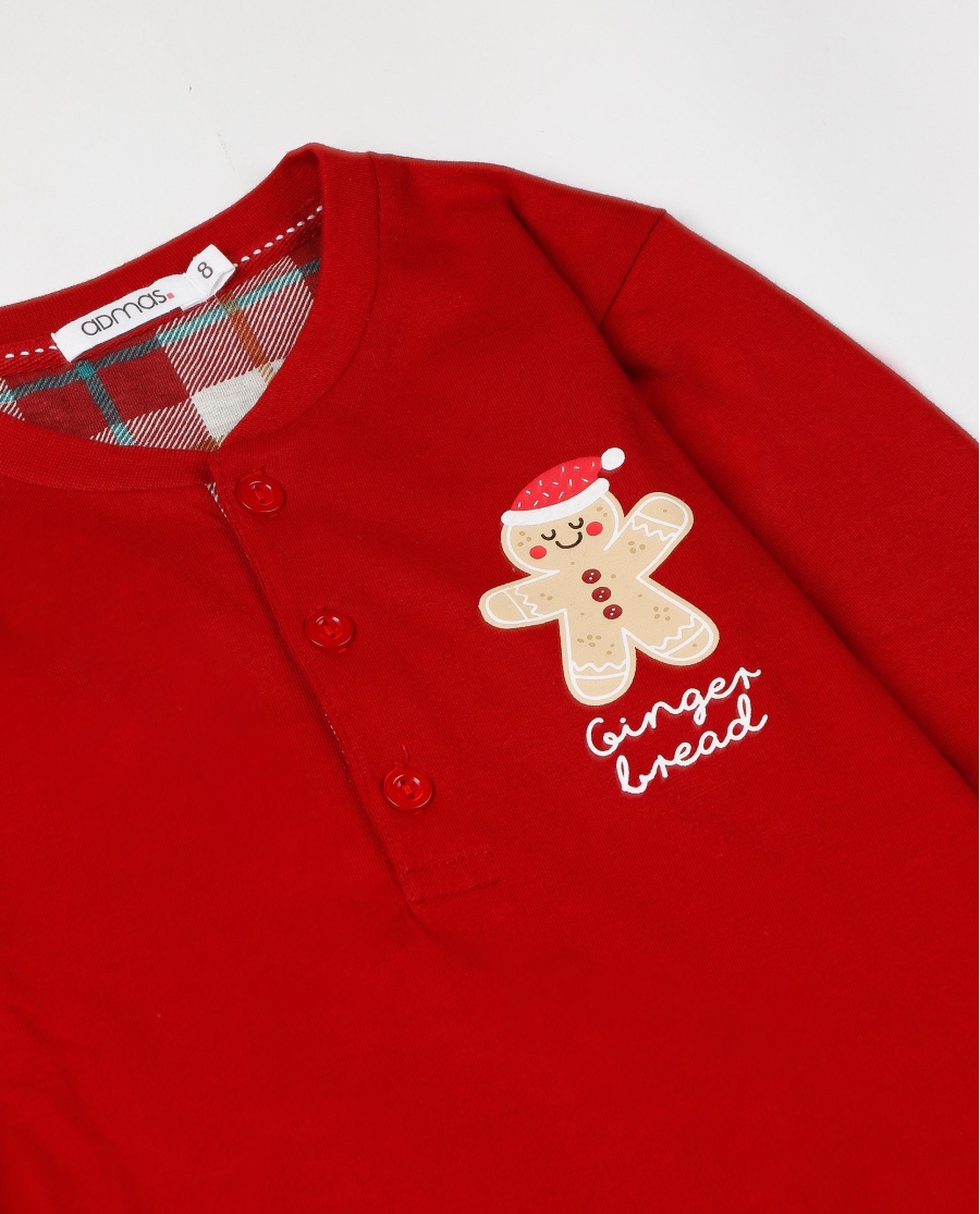 ADMAS Pijama Manga Larga Gingerbread para Niño BURDEOS ADMAS Pijama Manga Larga Gingerbread para Niño BURDEOS