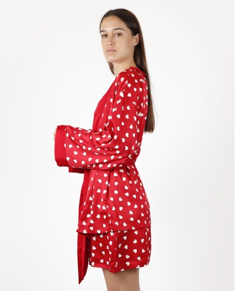 ADMAS CLASSIC Bata Manga Larga Love Christmas para Mujer ROJO RUBÍ 2