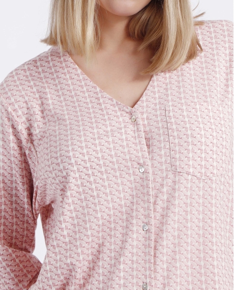 ADMAS CLASSIC Pijama Abierto Manga Larga Rose Chains para Mujer PETALO 2