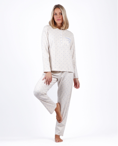 ADMAS CLASSIC Pijama Tapeta Manga Larga You Are Enough para Mujer CRUDO