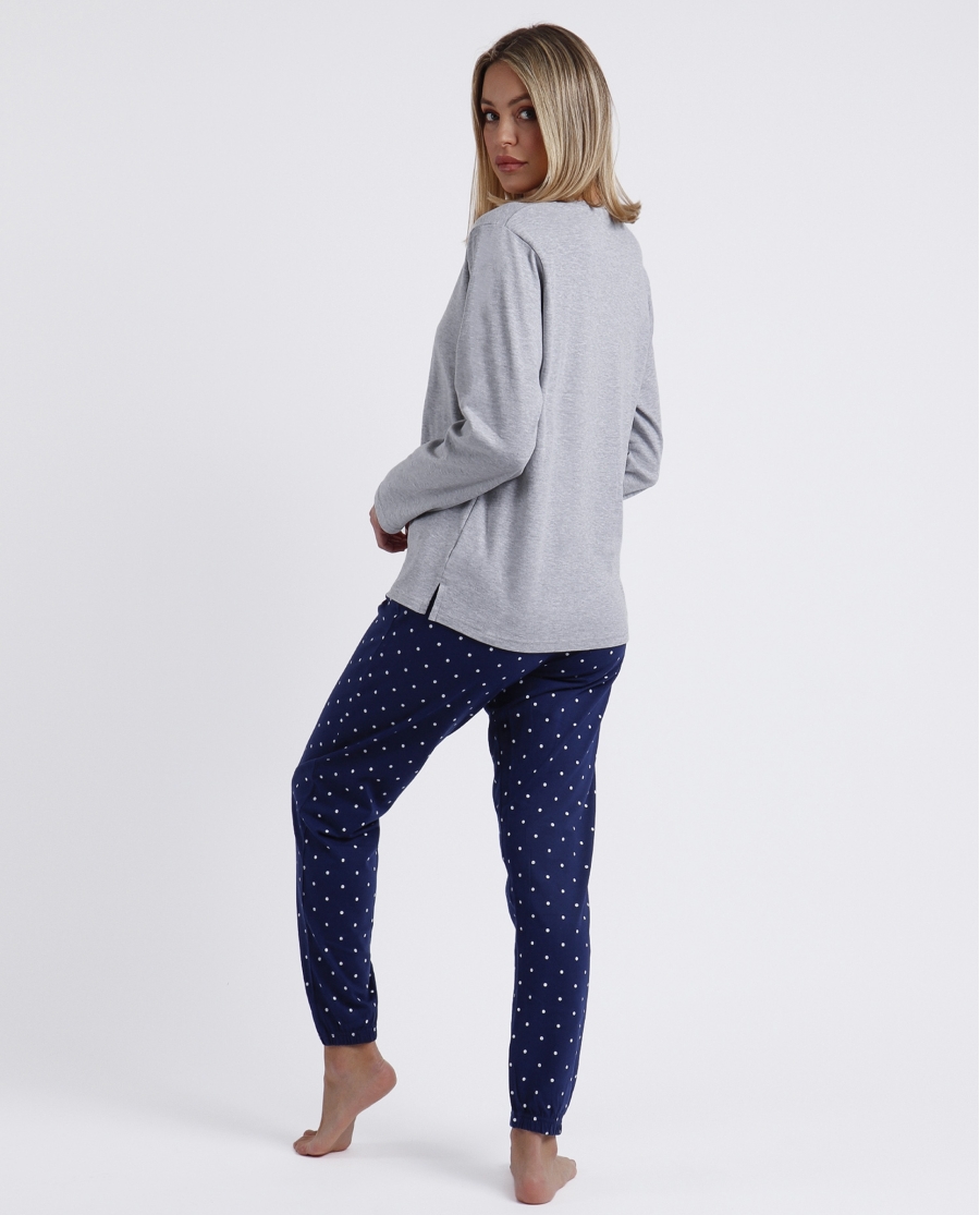 ADMAS Pijama Manga Larga Good Morning Mouse para Mujer GRIS JASPE ADMAS Pijama Manga Larga Good Morning Mouse para Mujer GRIS JASPE