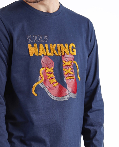 ADMAS Pijama Manga Larga Keep Walking A para Hombre MARINO 2