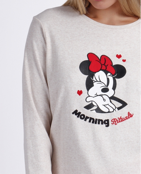 DISNEY Pijama Manga Larga Sweet Dreams para Mujer BEIGE 2