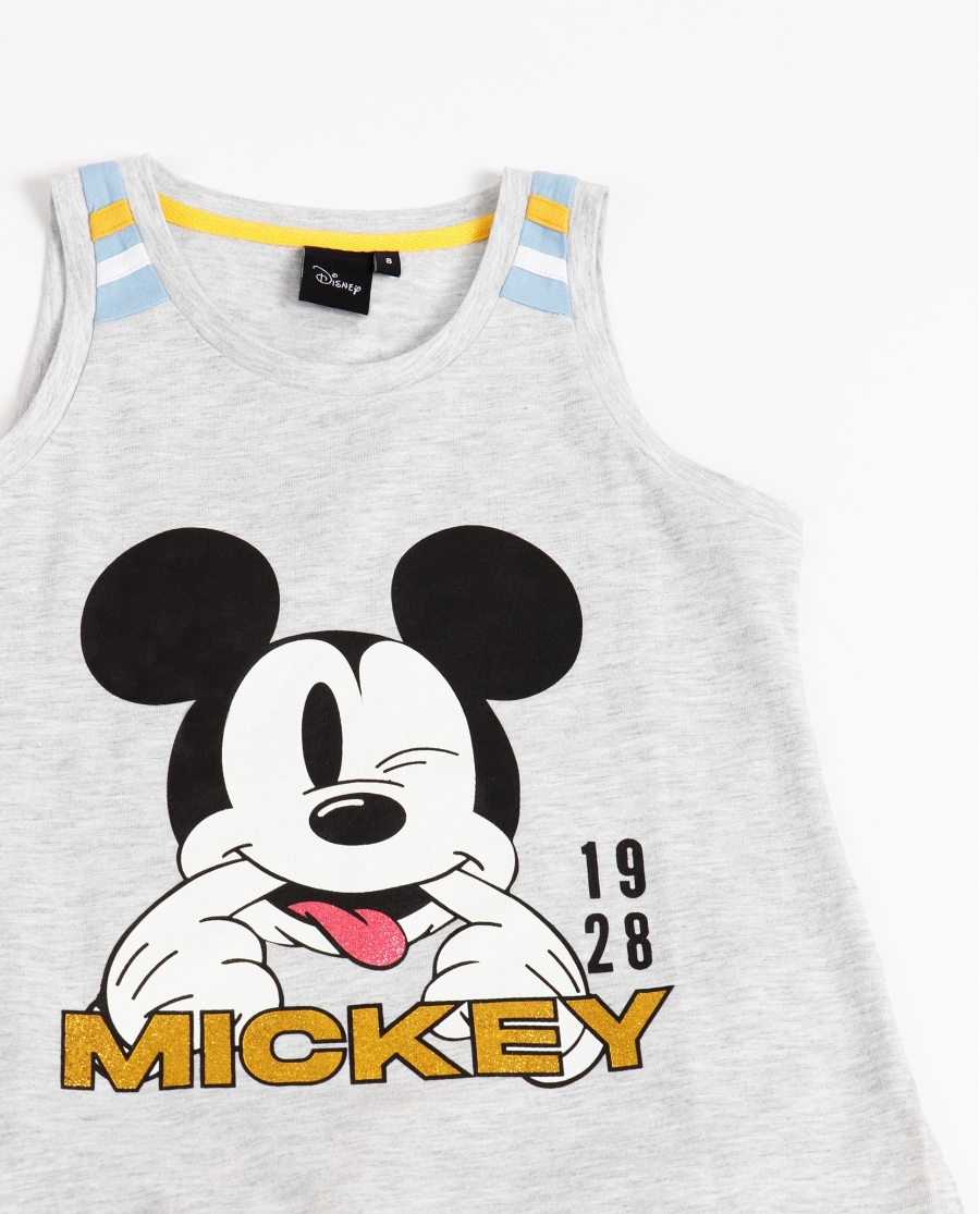 DISNEY Pijama Sin Mangas Mickey Summer para Niña GRIS JASPE DISNEY Pijama Sin Mangas Mickey Summer para Niña GRIS JASPE