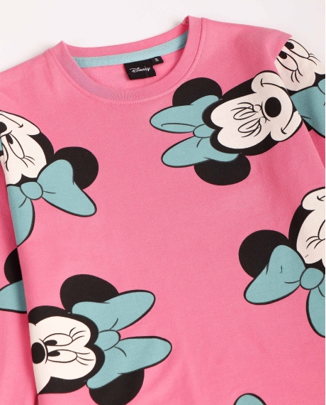DISNEY Pijama Manga Larga All Over Minnie para Niña ROSA 2