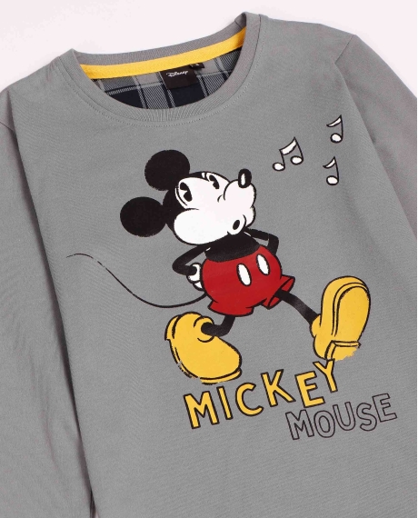 DISNEY Pijama Manga Larga Mickey Grey para Niño GRIS 2