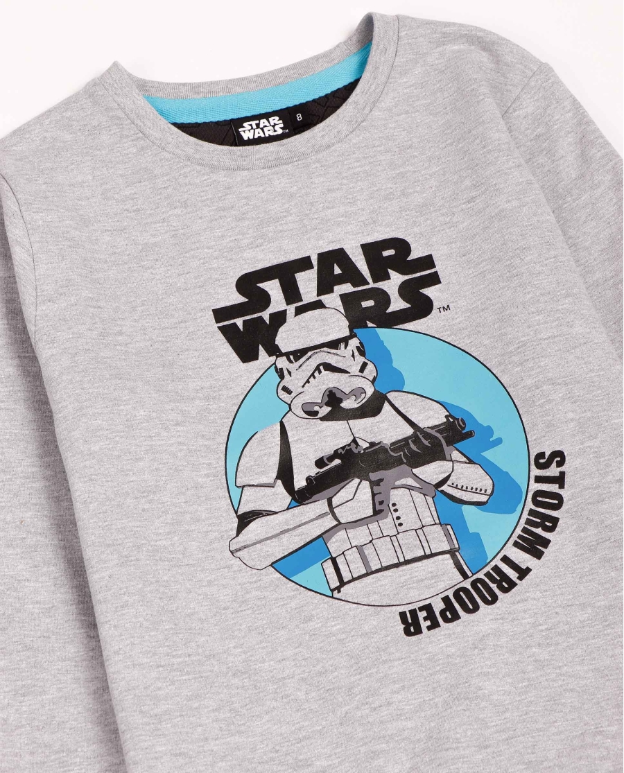 STAR WARS Pijama Manga Larga Stormtrooper para Niño GRIS JASPE STAR WARS Pijama Manga Larga Stormtrooper para Niño GRIS JASPE