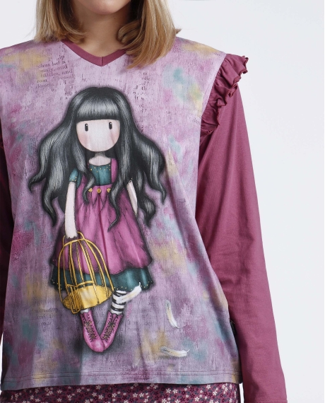 SANTORO GORJUSS Pijama Manga Larga Flying The Nest para Mujer MORADO 2