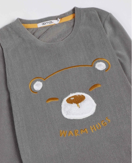 ADMAS Pijama Calentito Manga Larga Warm Hugs para Niña GRIS 2