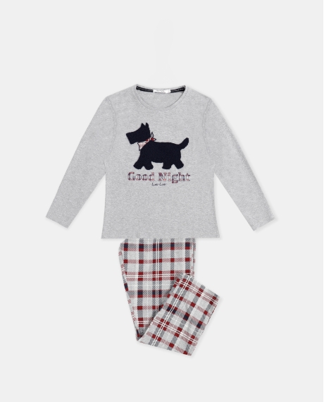 ADMAS Pijama Manga Larga Lou Lou Goodnight para Niña GRIS JASPE