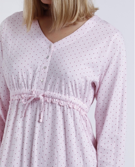 ADMAS CLASSIC Camisola Manga Larga Stripes & Dots para Mujer ROSA 2