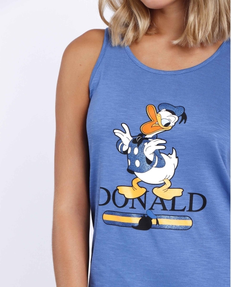 DISNEY Camisola Sin Mangas Donald Fashion para Mujer AZUL 2