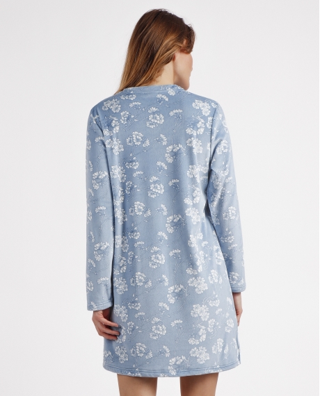 ADMAS GARDEN Camisola Manga Larga White Flowers para Mujer AZUL 2