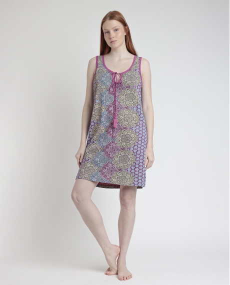 ADMAS Camisola Sin Mangas Mandala Flower para Mujer MORADO