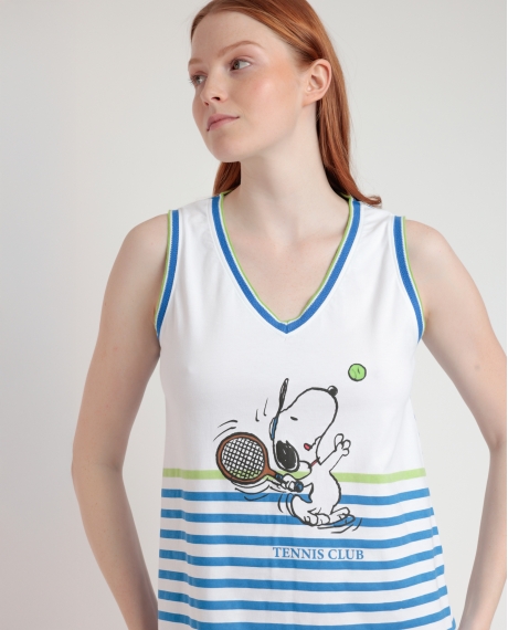 PEANUTS Camisola Sin Mangas Tennis Club para Mujer AZUL 2