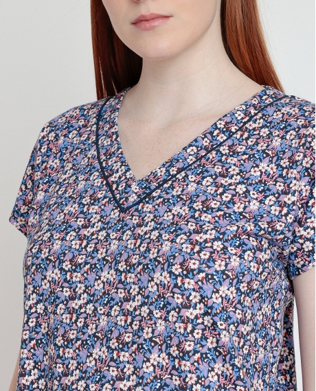 ADMAS Camisola Manga Caída Blue And Pink Liberty para Mujer MARINO 2