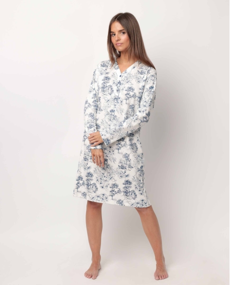 ADMAS CLASSIC Camisola Manga Larga Tapeta Toile De Jouy para Mujer AZUL
