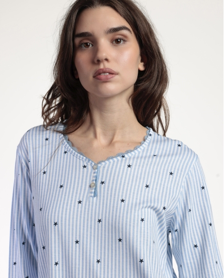 ADMAS CLASSIC Camisola Manga Larga Stripes And Stars para Mujer AZUL 2