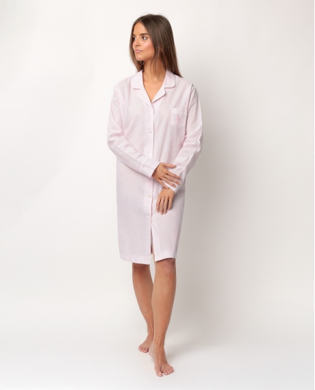 ADMAS HOME Camisola Manga Larga Abierta Popelín Stripes Home para Mujer ROSA
