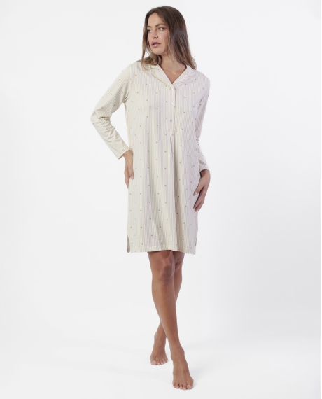 ADMAS CLASSIC Camisola Manga Larga Tapeta Stripes And Stars para Mujer BEIGE