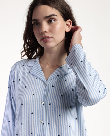 ADMAS CLASSIC Camisola Manga Larga Tapeta Stripes And Stars para Mujer AZUL 2
