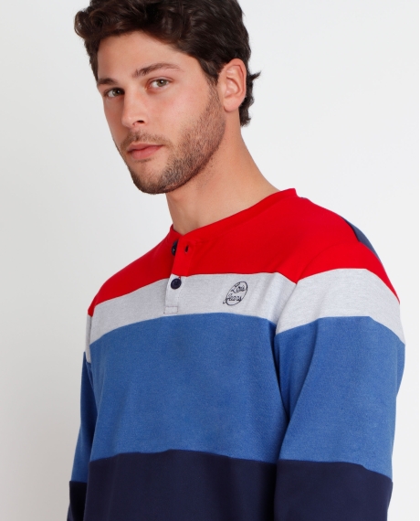 LOIS Pijama Manga Larga Division para Hombre AZUL 2