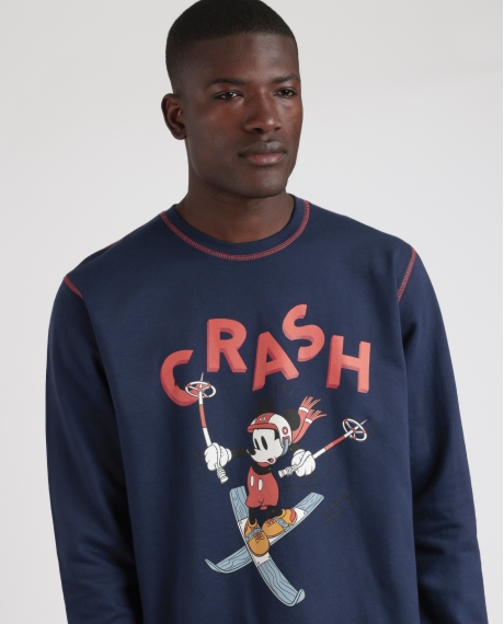 DISNEY Pijama Manga Larga Felpa Winter Club para Hombre MARINO 2