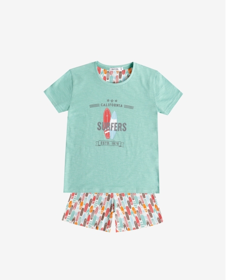 DIVER Pijama Manga Corta Surfers para Niño MENTA