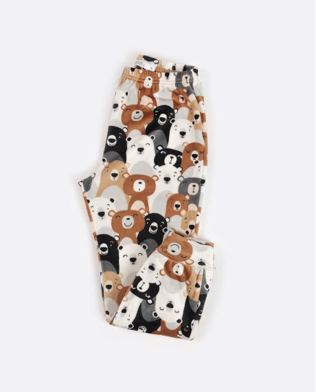 ADMAS Pijama Manga Larga Velvet Bear Family para Niña MARRON 2