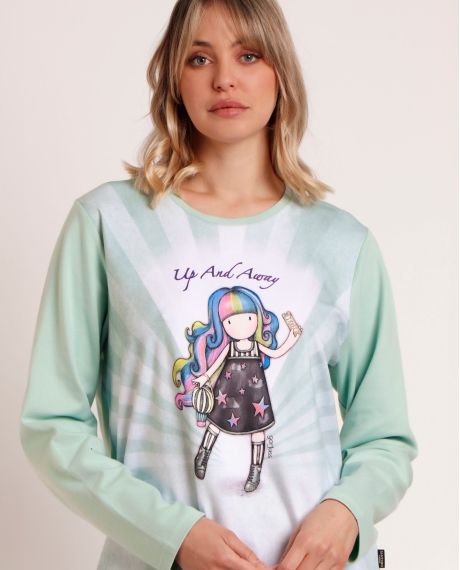 SANTORO GORJUSS Pijama Manga Larga Up and Away para Mujer AQUA 2
