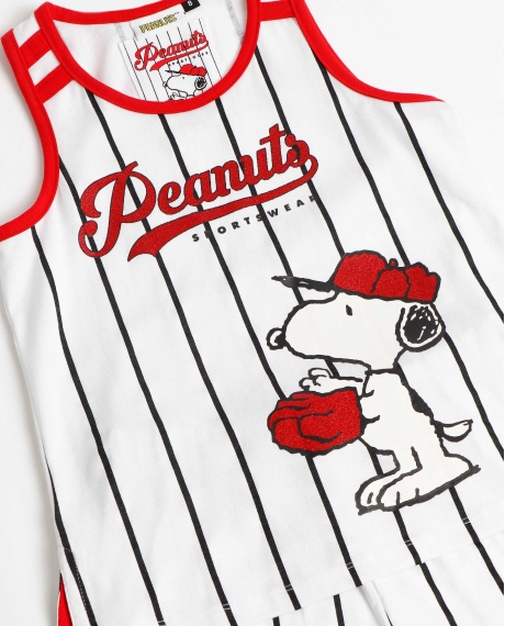 PEANUTS Pijama Sin Mangas Snoopy Strike para Niña BLANCO 2