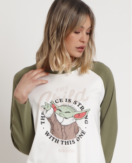 STAR WARS Pijama Manga Larga The Child para Mujer CAQUI 2