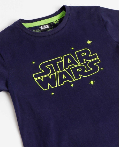 STAR WARS Pijama Manga Corta Neon Stars para Niño MARINO 2
