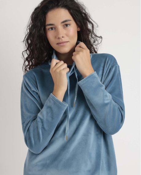 ADMAS LUXURY Pijama Manga Larga Velvet Tracksuit para Mujer OCEANO 2